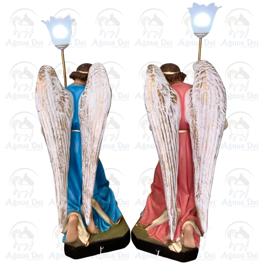 Conjunto Anjo Adorador com Candelabro 78 cm