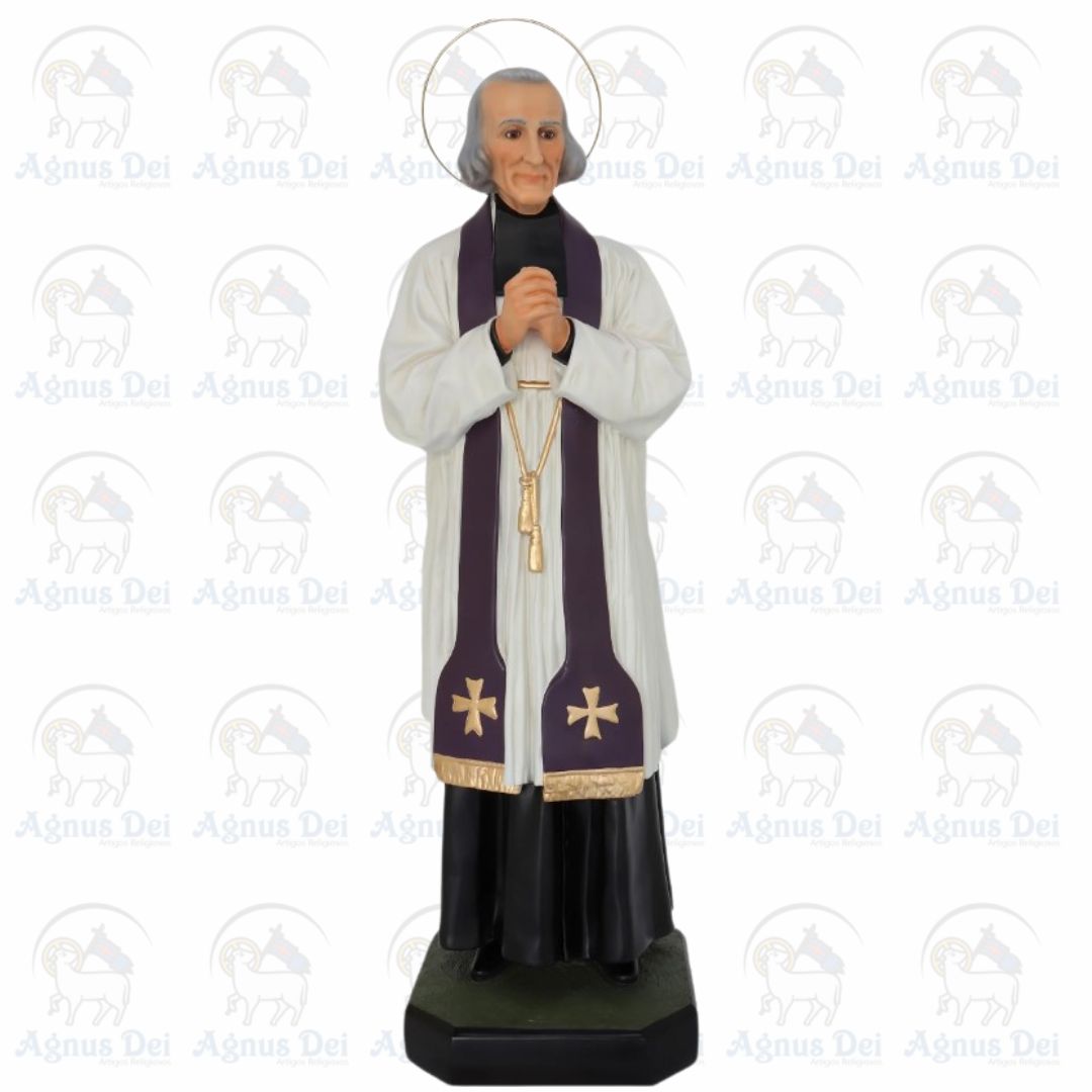 São João Maria Vianney com Olhos de Vidro 85cm