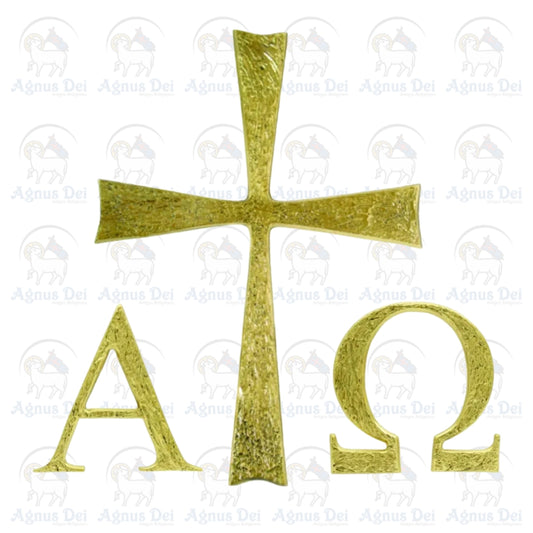Aplique Alfa e Ômega com Cruz MOD 1
