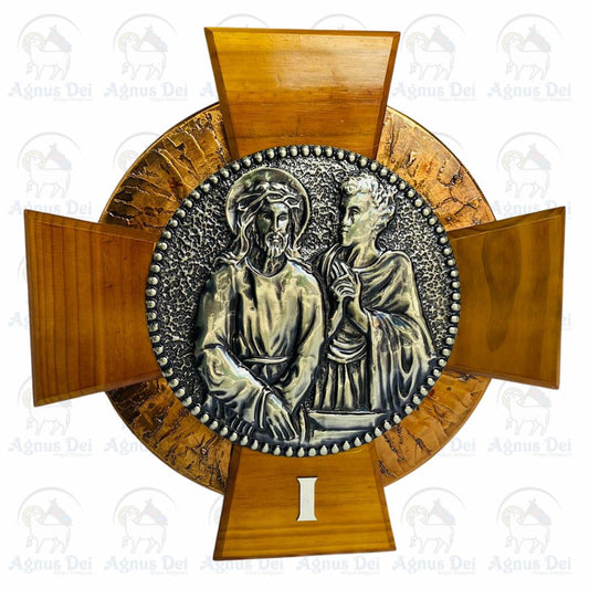 Quadro Via Sacra 15 Estações Cobre com Prata FM