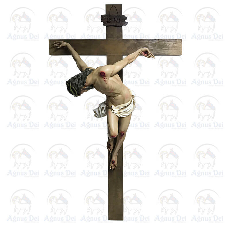 Crucifixo de Parede Curvado em Fibra