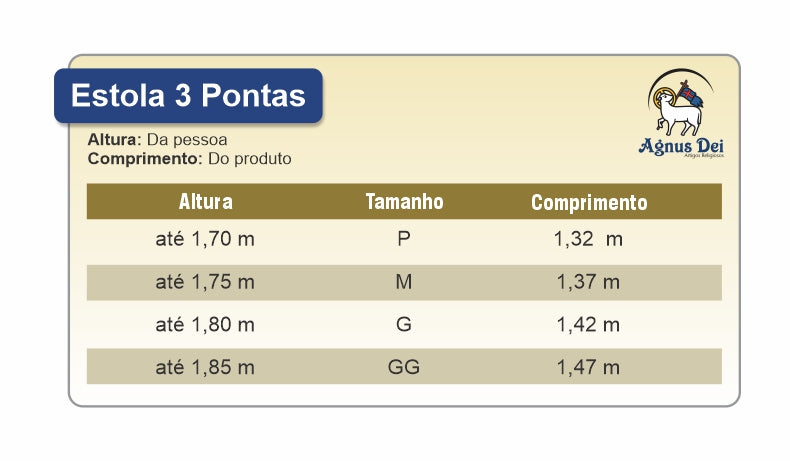 Estola Sacerdotal Sagrado Coração de Jesus 3 Pontas CE 310
