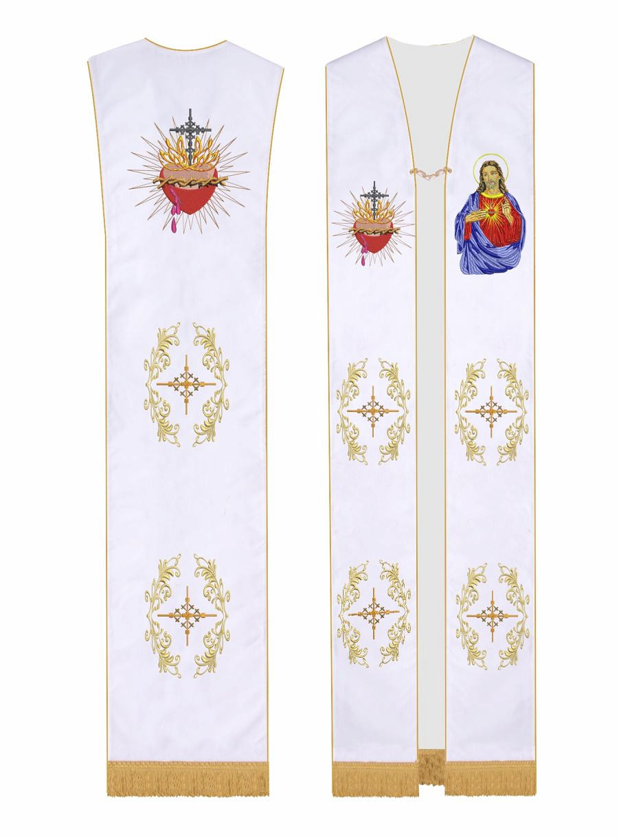 Estola Sacerdotal Sagrado Coração de Jesus 3 Pontas CE 310
