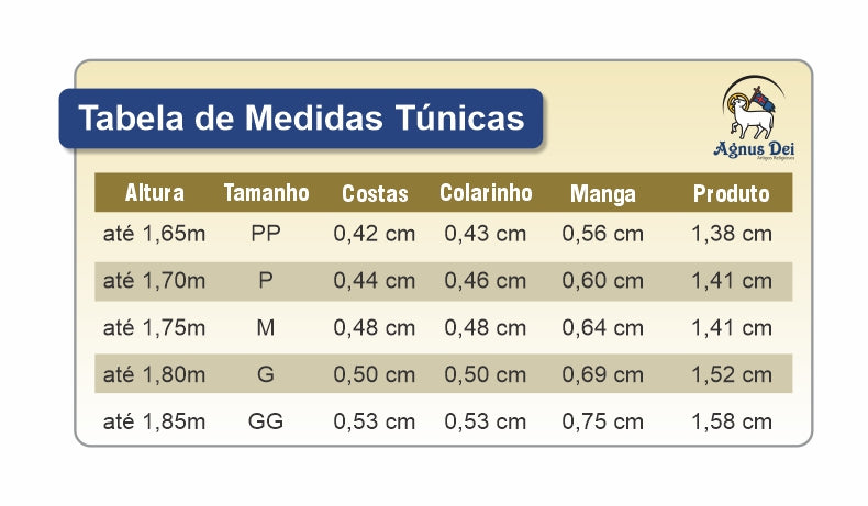 Túnica AD Bordado Cordeiro de Deus