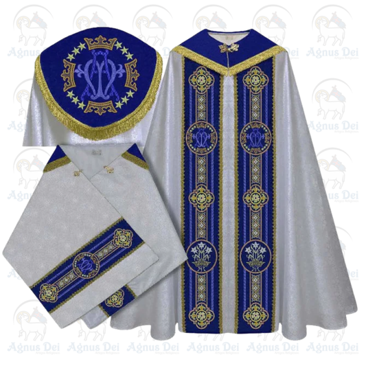Conjunto de Bênção Mariano com Veludo e Pedraria Swarovski CE 609 1008