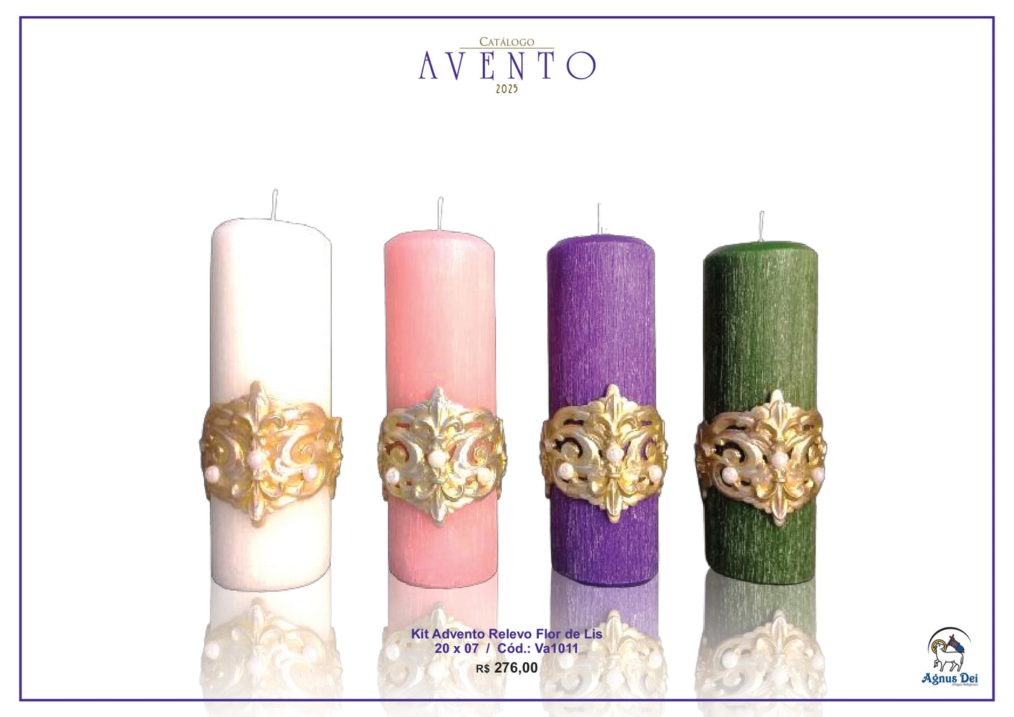 Kit Advento Relevo Flor de Lis