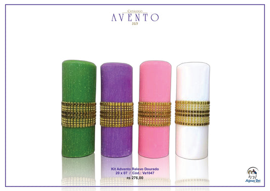 Kit Advento Relevo Dourado