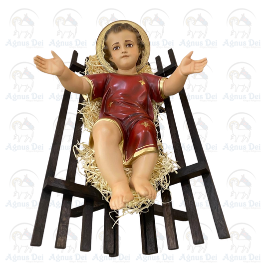 Menino Jesus c/ olhos de vidro 55 cm