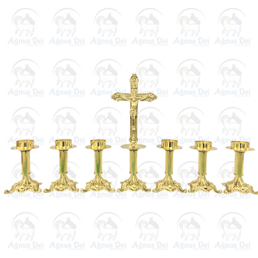 Conjunto de Castiçais com Cruz PB
