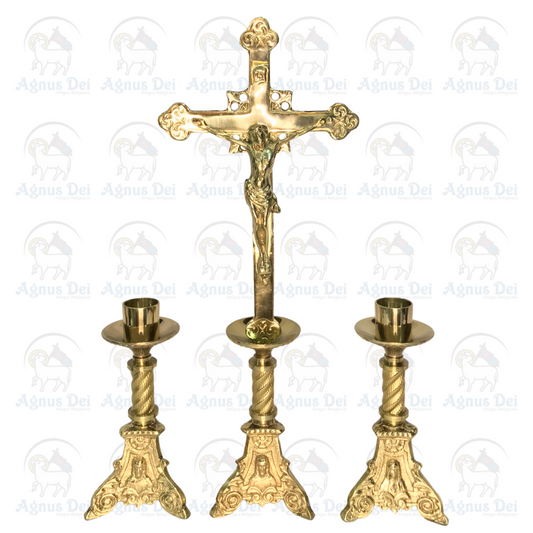 Conjunto de Castiçais e Cruz PB