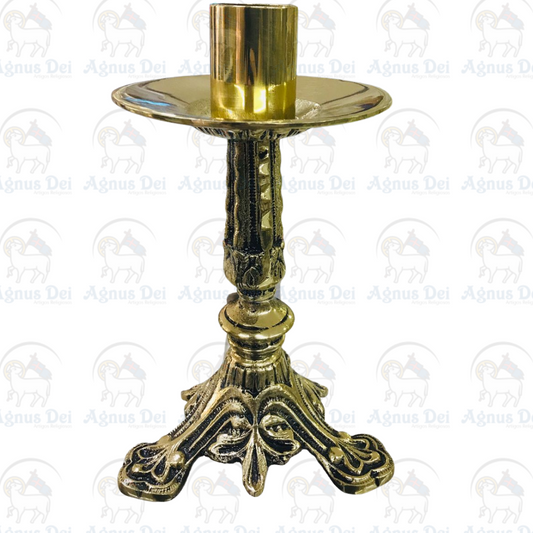 Castiçal de Mesa Flor de Liz 22cm  PB