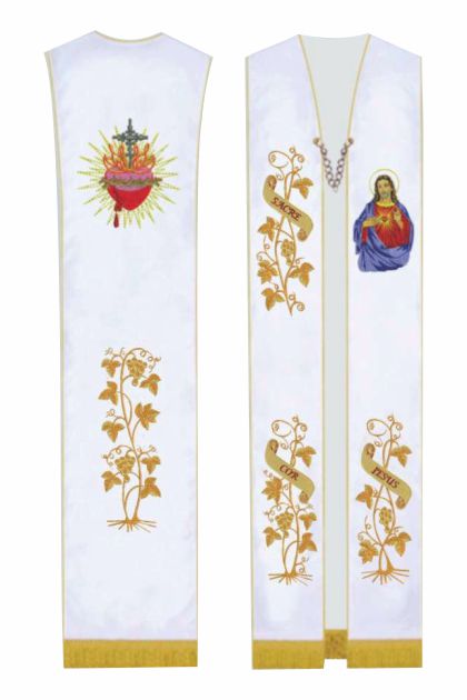 Estola Sacerdotal Sagrado Coração de Jesus 3 Pontas CE 310 608