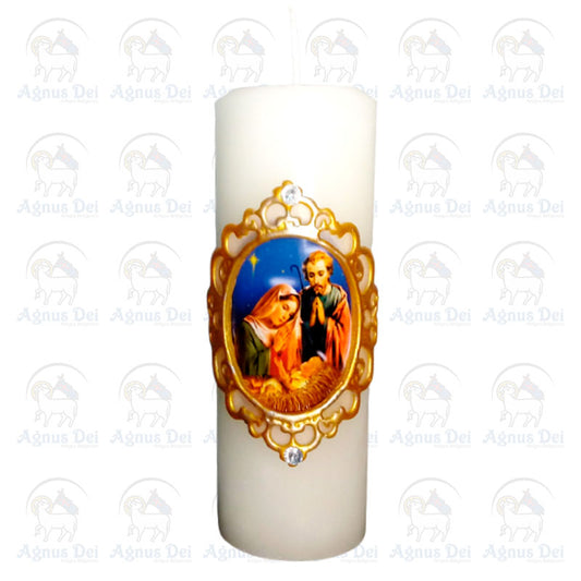 Vela de Altar Decorada Natal 01
