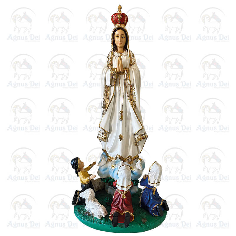 Nossa Senhora de Fátima com Pastorinhos CV 60 cm
