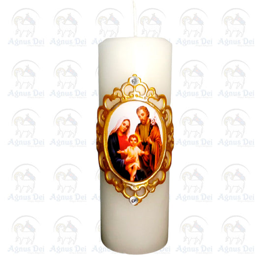 Vela de Altar Decorada Sagrada Família 01