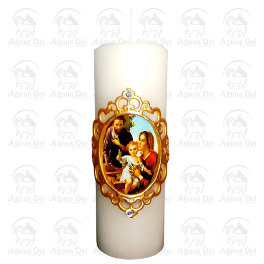 Vela de Altar Decorada Sagrada Família 02